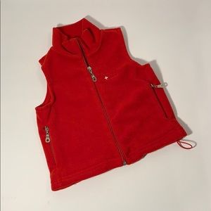 Swiss red sweater zip vest